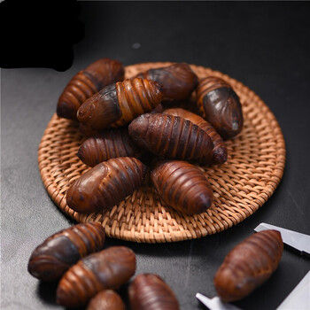 东北特产野生柞蚕蛹新鲜鲜活蚕蛹 纯黄茧蛹活体大黄蛹500g