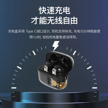 飞利浦飞利浦 无线蓝牙5.3手机通话降噪运动跑步重低音音乐耳TAT1168【黑色】