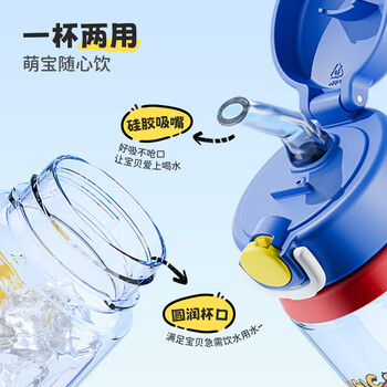 富光儿童水杯壶Tritan便携塑料杯男女孩幼儿园小学生吸管水杯子550ml