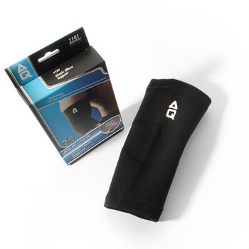 AQ运动护具肘针织高弹纱篮球跑步足球护臂基本型黑色1181L26-29cm