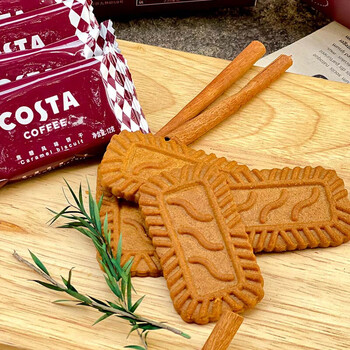 COSTA咖啡伴侣经典焦糖风味饼干焦香浓郁口感酥脆零食下班茶12袋*144g