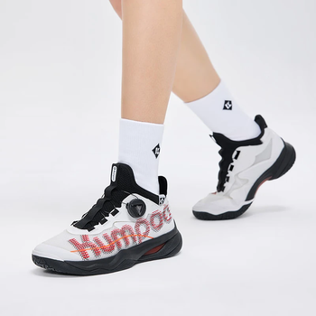 薰风（KUMPOO）羽毛球鞋减震透气纽扣鞋带运动鞋厚羿PRO KH-G826S 白/红/黑  41