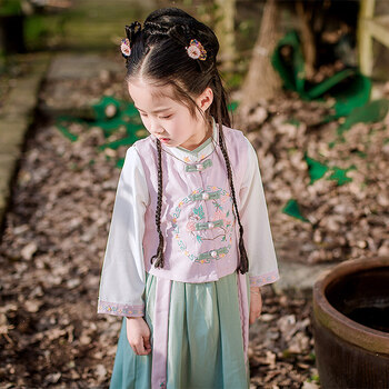 小学生汉服女装小女孩古代服装儿童汉服女 夏天2019新款汉服女童中国