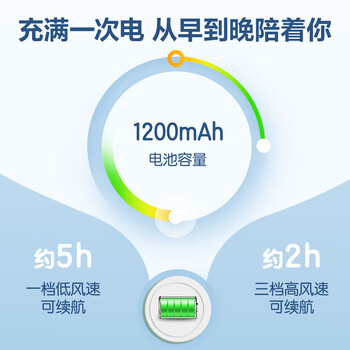 得力迷你便携手持小风扇随身携带军训开学四档风力清凉耐用桌面学生宿舍办公室  米白色 LK103