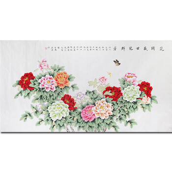 中国工笔画学会会员 著名工笔画家顾英华老师精品力作——花开盛世冠