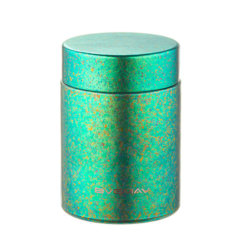 宝威玛（BVGMAV）纯钛茶叶罐密封罐保鲜储茶罐户外迷你便携小钛罐260ml绿