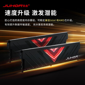 JUHOR玖合 32GB DDR4 3200 台式机内存条 忆界系列黑甲