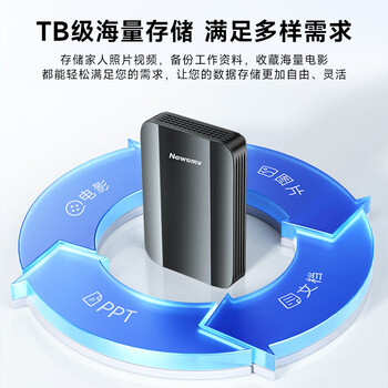 纽曼（Newsmy）1TB 移动硬盘机械 星瀚2.5寸 高速版 雅青色 200MB/S USB3.1 金属机身 稳定耐用数据备份
