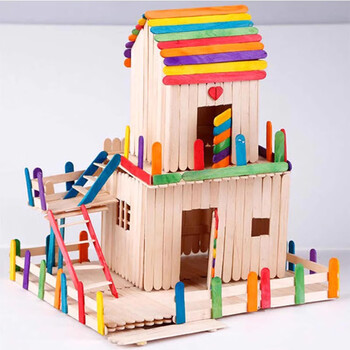 佳茉雪糕棒手工diy制作木板材料幼儿园儿童手工模型木片冰棒棍木棍彩色100支儿童元宵三八女神妇女节