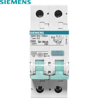 西門子斷路器漏電保護器空氣開關帶漏電保護家用總閘1p n2p3p4p63a40