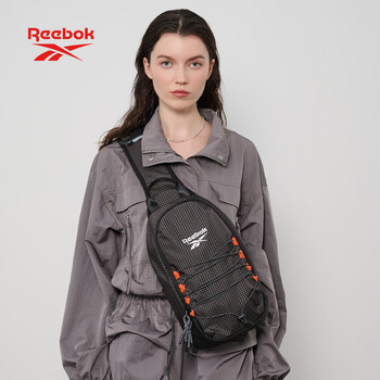 锐步防泼水耐磨轻量胸包 户外旅行多场景单肩斜挎包 可调节肩带 黑色