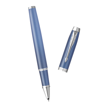 派克（PARKER）签字笔 商务办公练字礼品生日礼物 IM恬静蓝白夹宝珠笔