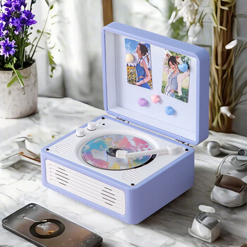 YEARS STAY时光岁月一体式CD机发烧友专辑播放器复古CD播放机唱片机桌面蓝牙音响音箱cd机生日礼物浅紫SG1996