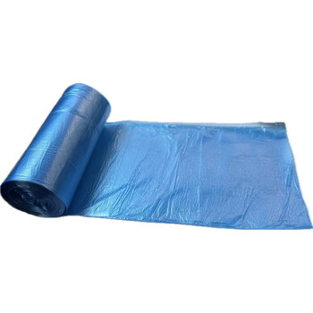 鑫虹乐洁（XHLJ）1.4丝加厚环保垃圾袋50*60cm30个/卷平口式5卷一组150只 蓝色0056