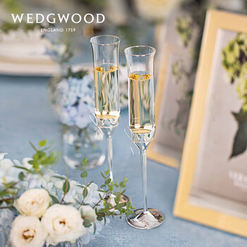 Wedgwood Vera Wang王薇薇 爱之结绳低调奢华风香槟杯对杯 玻璃杯150ml