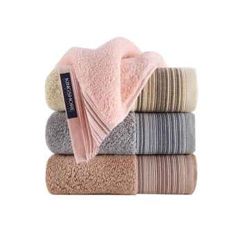 金号 4A抗菌毛巾 新疆长绒棉毛巾 KJ1059 76*34cm 黄粉灰棕 四条装