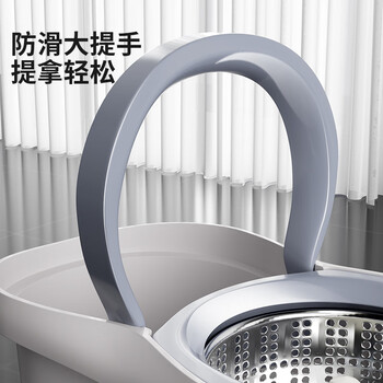 百家好世免手洗旋转拖把吸水托布家用拖地桶干湿两用懒人拖把木地板墩布桶