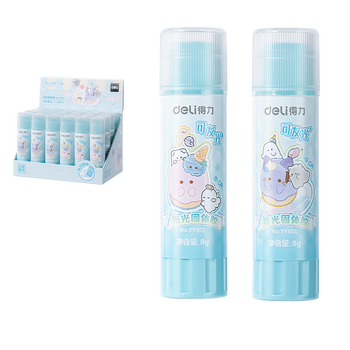 得力（deli）8gACR固体胶 幽幽家族夜光胶棒无甲醛强力胶水 学生开学文具办公用品YY501