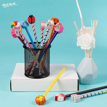 蒙玛特卡通铅笔彩铅儿童可爱铅笔带大头橡皮幼儿园小奖品出游24支VMMKC0196文具礼盒女孩生日礼物