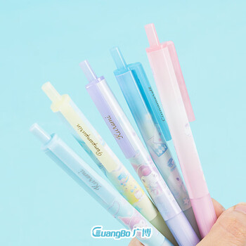 广博三丽鸥联名按动中性笔 清新设计签字笔水笔0.5mm黑色软胶护套按动笔6支装 KT86391 广博三丽鸥联名按动中性笔 清新设计签字笔水笔0.5mm黑色软胶护套按动笔6支装 KT86391