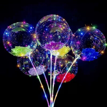 九号球网红波波球透明带灯发光气球闪光led彩灯发光气球生日派对装饰