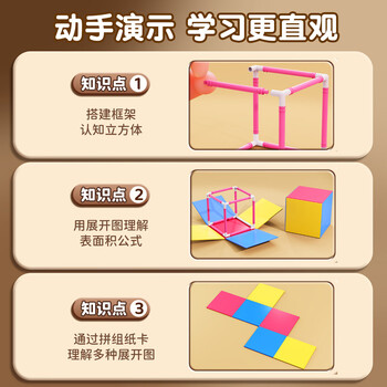 名遇棱长与表面积演示器正方体长方体数学教具框架几何模型学具小学五年级教学可拆卸拼接学具开学必备