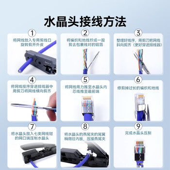 山泽 超六类水晶头 超6类万兆网线接头 50U镀金RJ45网络连接头 CAT6A两件式屏蔽水晶头10个 WJ6A010U