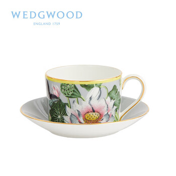 Wedgwood漫游美境睡莲绮梦杯碟骨瓷欧式杯碟咖啡杯套组 一杯一碟	