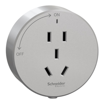 施耐德电气轨道插座可移动墙壁挂无线多功能插排搭配银/黑轨道五孔适配器银