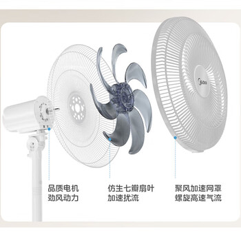 美的（Midea）电风扇家用台立两用式落地扇空气循环扇远程遥控三档风速升级7叶款 FSA40SWN