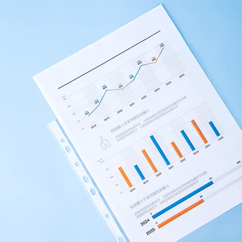 齐心（COMIX）100个装11孔加厚透明文件袋A4插页文件快递袋活页文件档案资料袋替芯办公财务票据收纳学生 EH1006