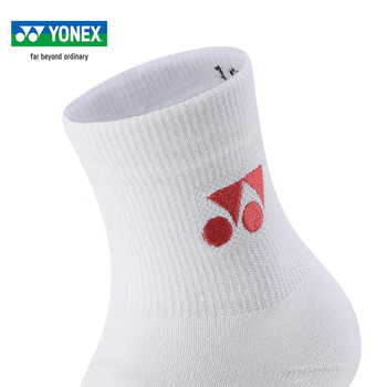 YONEX尤尼克斯羽毛球袜儿童款中筒加厚毛巾底专业运动袜345024BCR 白粉