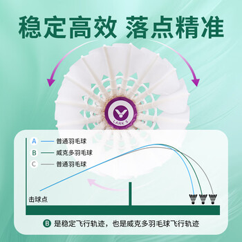 威克多（VICTOR）胜利羽毛球比赛训练稳定耐打云雀5LARK 5鹅毛12只装77速 京仓速发