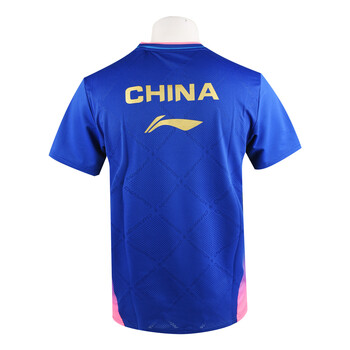 李宁（LI-NING）乒乓球服装男款女款国家队同款短袖运动比赛服037-4 梦幻蓝L