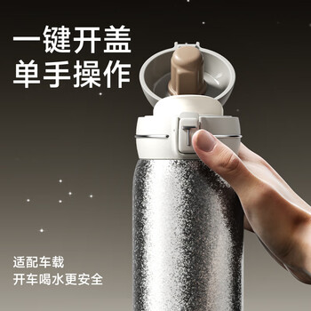 特美刻（TOMIC）纯钛保温杯内外纯钛 弹盖 水杯 500ml 节日礼物 送礼宝石蓝