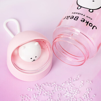 名创优品（MINISO）自嘲熊水杯太空杯tritan耐高温太空可爱塑料杯子500mL