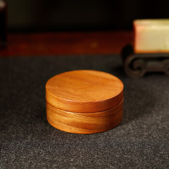 漢墨 花梨木印泥盒  简约小号篆刻装印泥用印泥盒 文房四宝书法仿古印泥盒