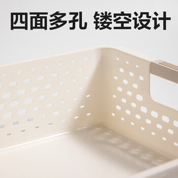 得力（deli）A4文件收纳筐 便携手提文件篮/栏/蓝 办公桌文件架置物架 桌面收纳架/盒/书架 PB112蓝