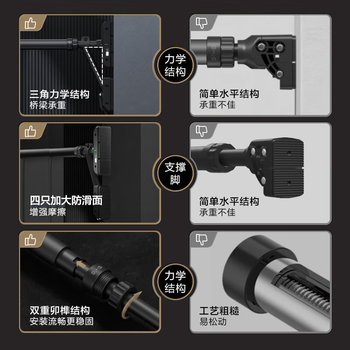 京东京造 单杠室内家用引体向上器免打孔单杆成人健身器材门上吊杠 长款