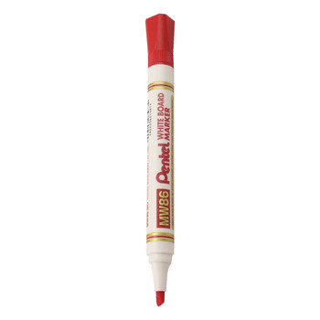 派通（Pentel ）可擦平头白板笔MW86单头可擦易擦书写顺滑办公文具 红色单支装