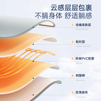 摩飞电器 水暖毯电热毯恒温水暖床垫取暖垫水循环水热毯电褥子可调温定时加热除螨床垫MR2071 白色