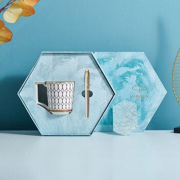 Wedgwood威基伍德红粉年华马克杯套装＋派克IM暮光之城墨水笔