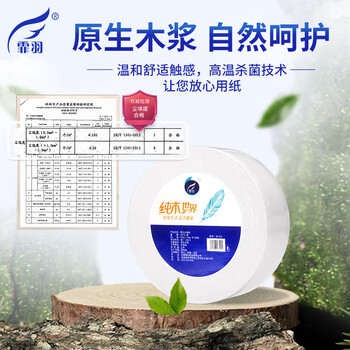 霏羽有芯大卷纸4层400克*12卷大盘纸大圈商用卷纸卫生纸可溶水ZB002