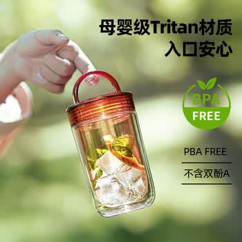 孔雀（Peacock）夏日运动杯 双层悬浮不烫手冰手 带挂绳Tritan运动杯