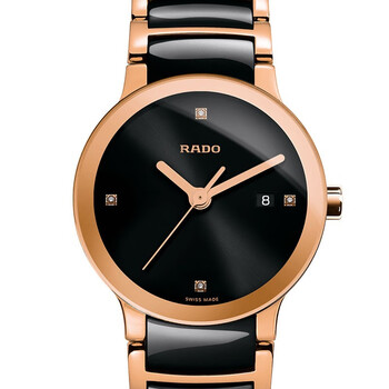 雷达(rado)瑞士手表 晶萃系列镶钻陶瓷石英28mm女士腕
