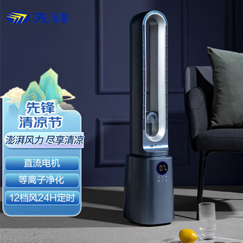 先锋无叶风扇家用空调扇 DWY-S3R 无叶落地扇智能摇头塔扇空气循环扇电扇等离子风扇变频直流 