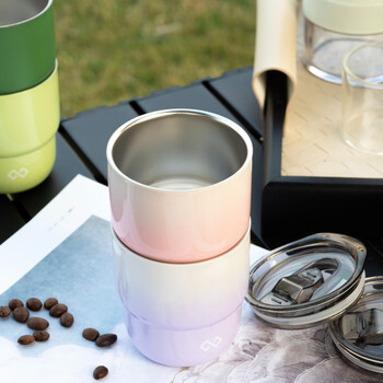 巢里便携咖啡杯304不锈钢户外随行外带露营迷你雪糕冰杯家居馆红