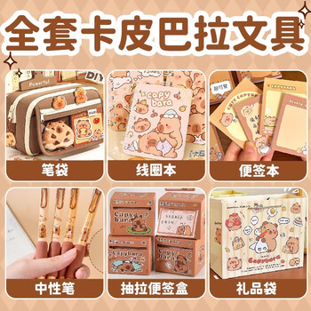 名遇卡皮巴拉文具礼盒套装8-14岁男孩女孩生日礼物儿童小学生一年级开学大礼包儿童生日伴手礼礼物