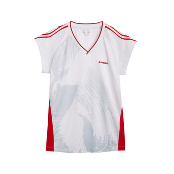 川崎（KAWASAKI）羽毛球服运动T恤速干吸汗透气女款大赛训练服C2017 朱砂红 M