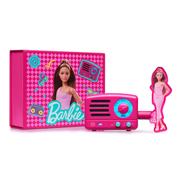 猫王收音机 MW-Q1灵感贴贴音响带FM蓝牙小音响冰箱贴磁吸音响厨房创意摆件 芭比联名款